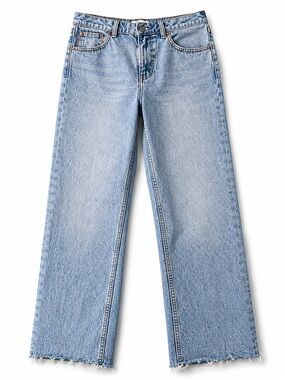Abercrombie Curve Love 90s Straight Jeans 27 Long Mid Rise Raw Hem Light Wash